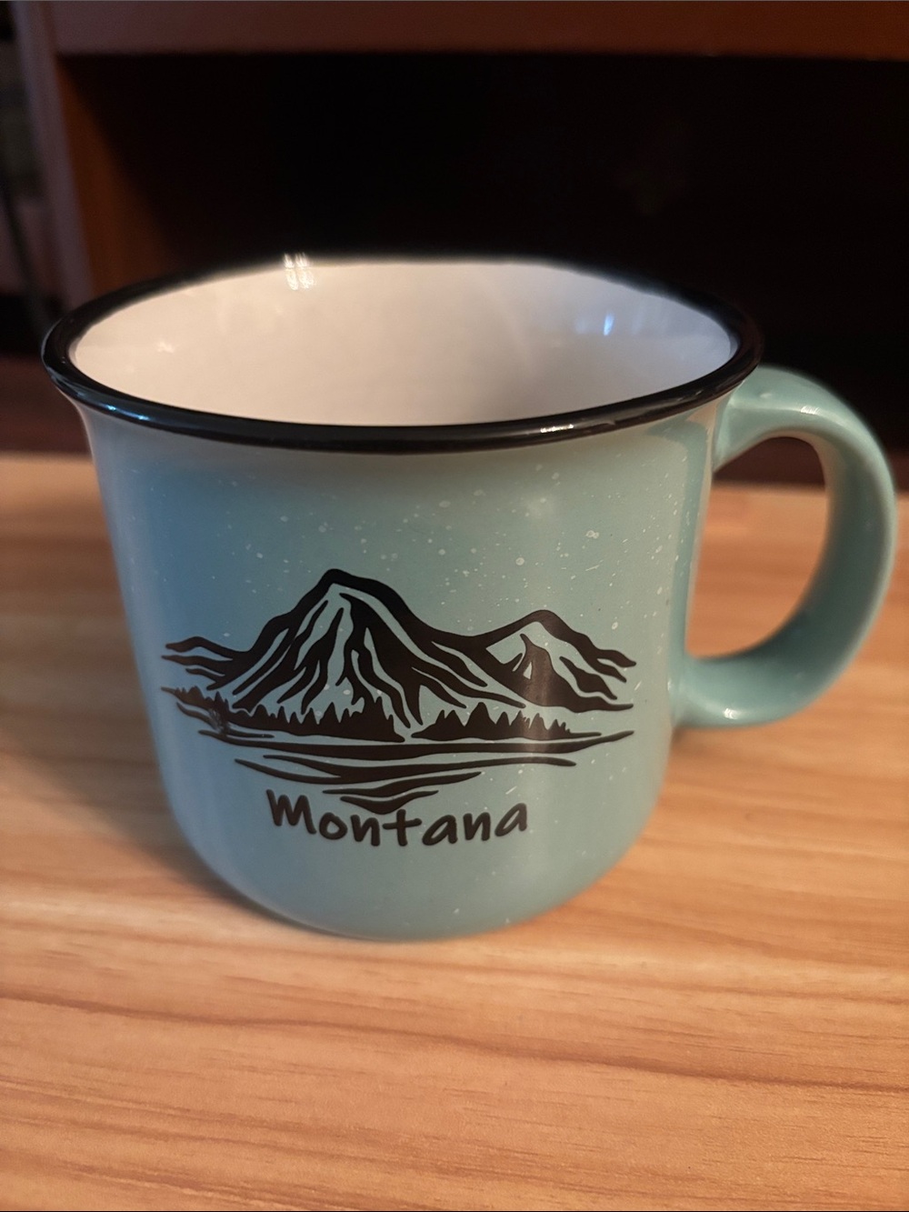 Montana Mountain Scenic Light Blue Ceramic Mug